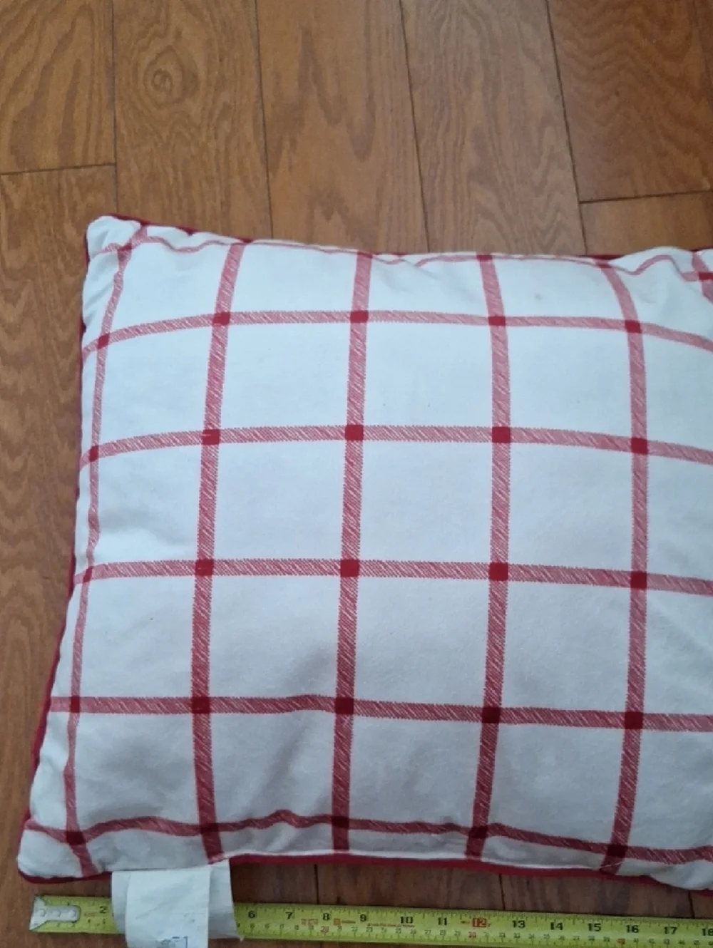 Festive Puppy Holiday Decorative Throw Pillow - Red, Green, Cream